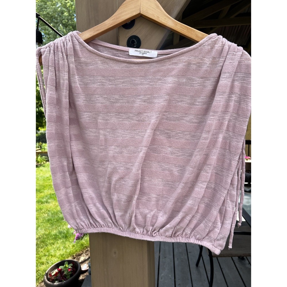 Urban Outfitters Project Social Rouched Elastic Waistband Pink Top L